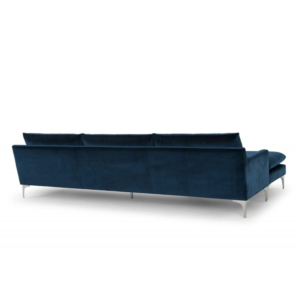 Anders Midnight Blue Fabric Sectional Sofa, HGSC375