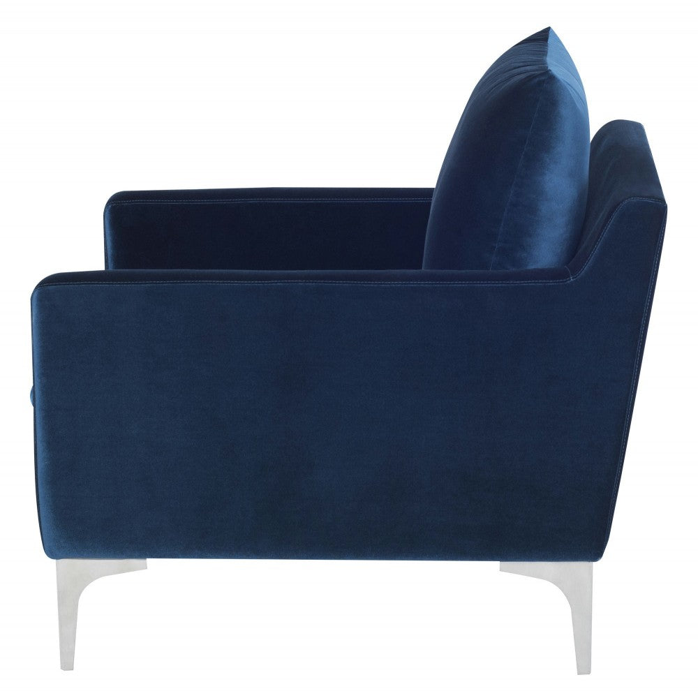 Anders Midnight Blue Fabric Single Seat Sofa, HGSC377