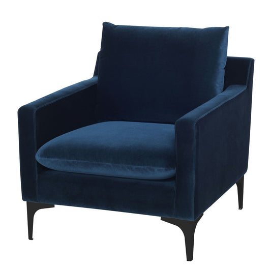 Anders Midnight Blue Fabric Single Seat Sofa, HGSC505