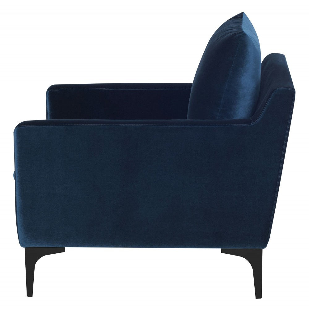 Anders Midnight Blue Fabric Single Seat Sofa, HGSC505