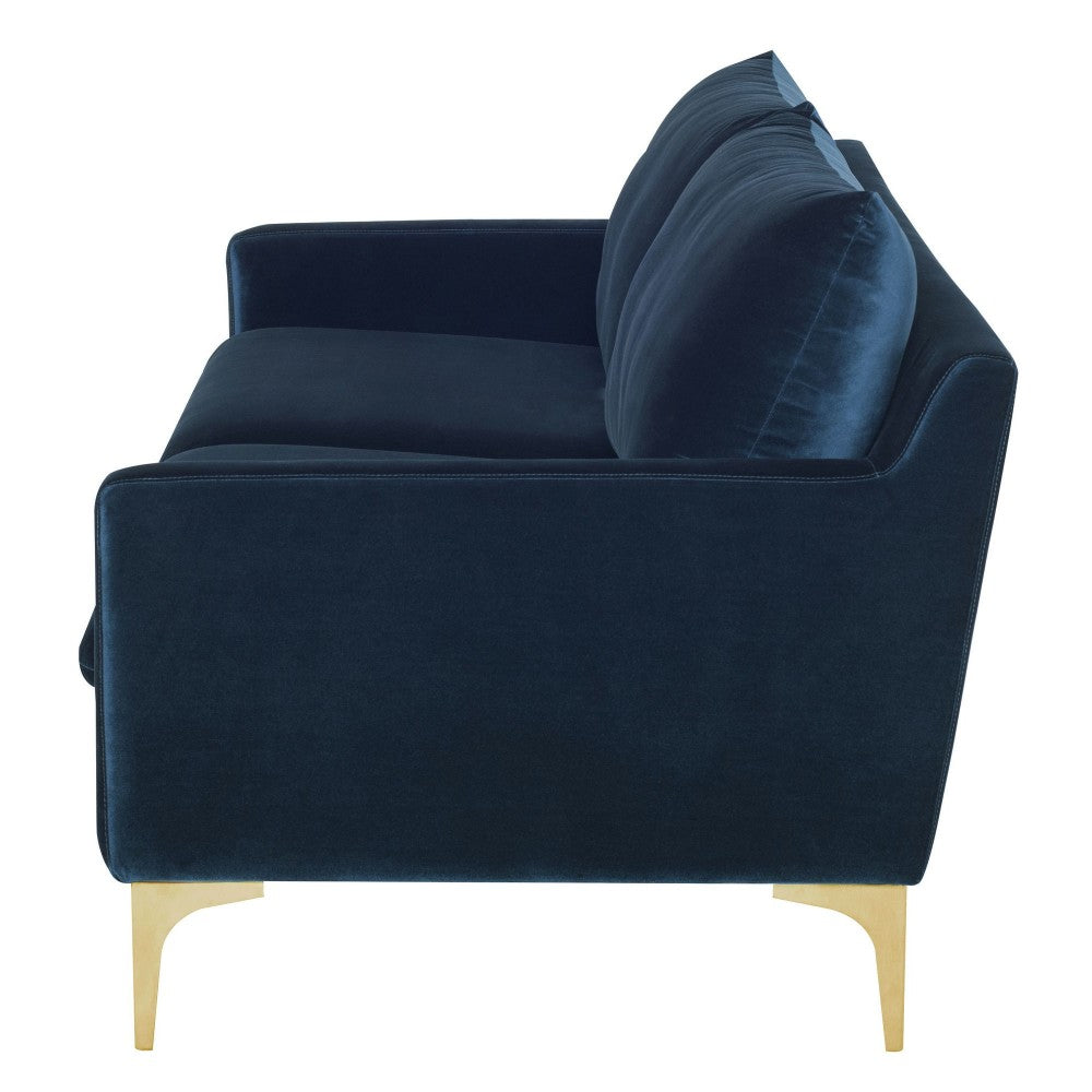 Anders Midnight Blue Fabric Triple Seat Sofa, HGSC493