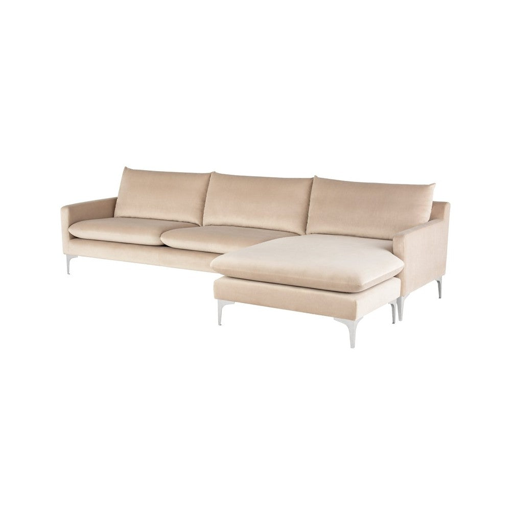 Anders Nude Fabric Sectional Sofa, HGSC441