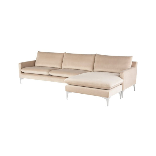 Anders Nude Fabric Sectional Sofa, HGSC441
