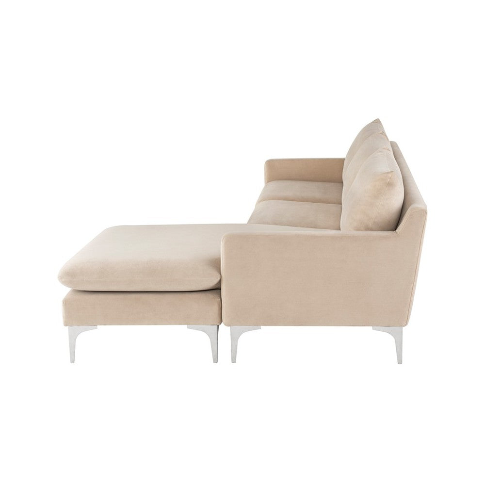 Anders Nude Fabric Sectional Sofa, HGSC441