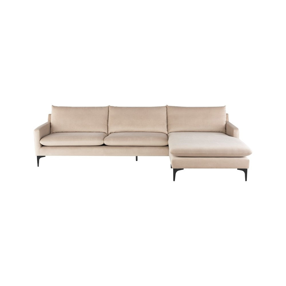 Anders Nude Fabric Sectional Sofa, HGSC566