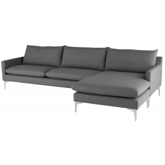 Anders Slate Gray Fabric Sectional Sofa, HGSC230