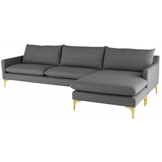 Anders Slate Gray Fabric Sectional Sofa, HGSC483