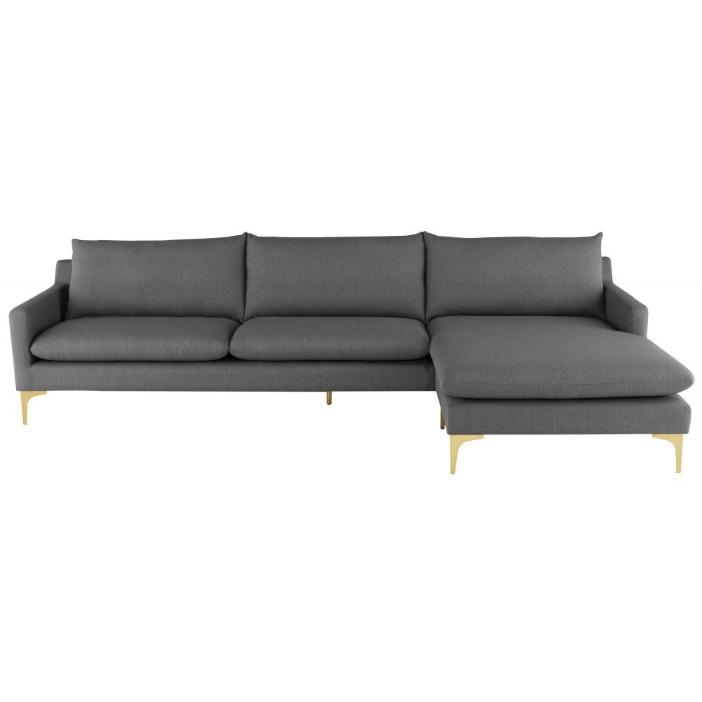 Anders Slate Gray Fabric Sectional Sofa, HGSC483