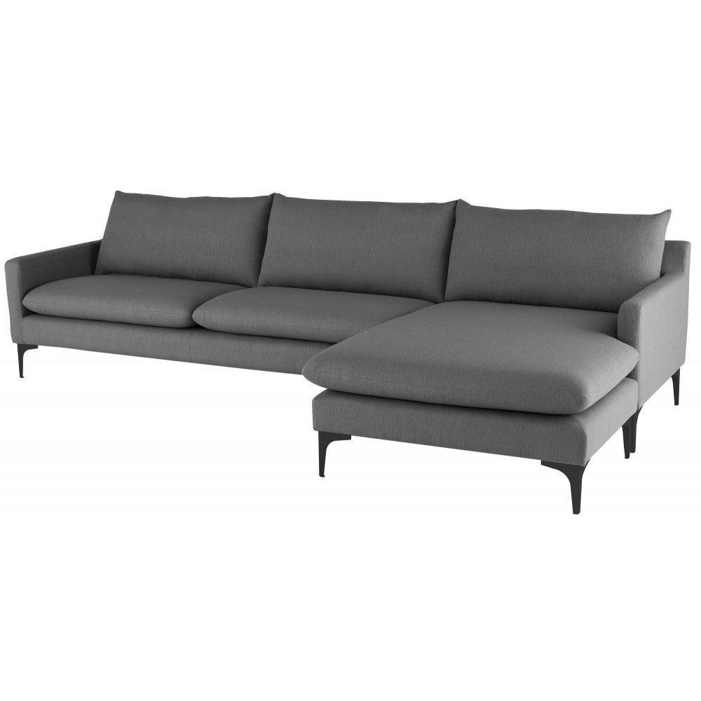 Anders Slate Gray Fabric Sectional Sofa, HGSC487