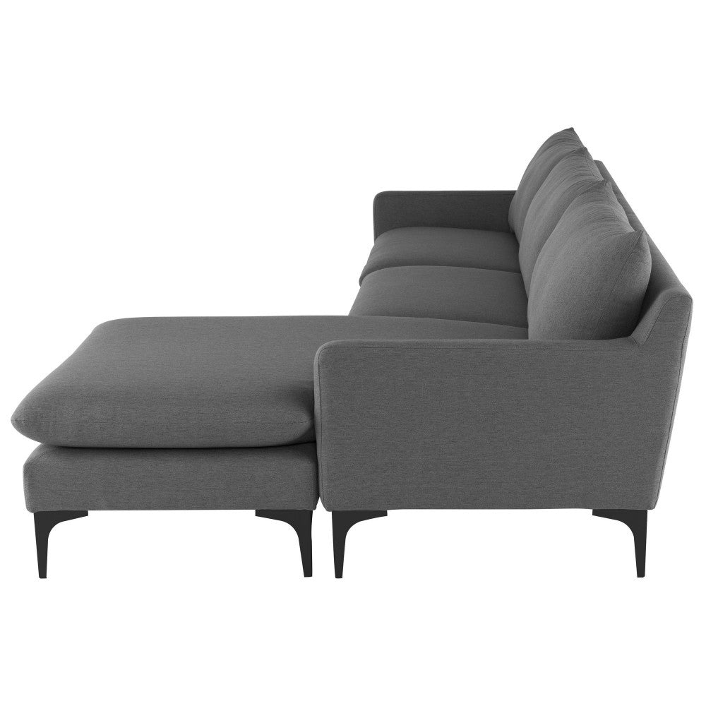 Anders Slate Gray Fabric Sectional Sofa, HGSC487