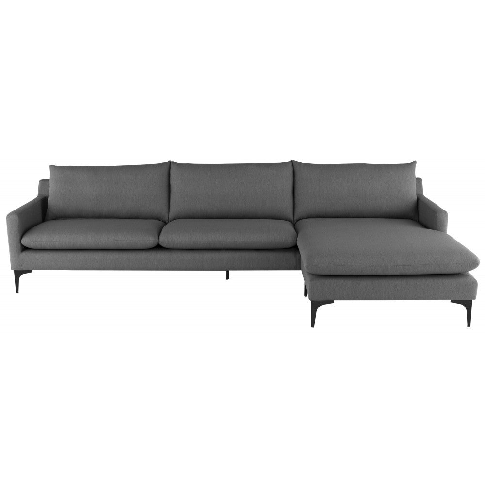Anders Slate Gray Fabric Sectional Sofa, HGSC487