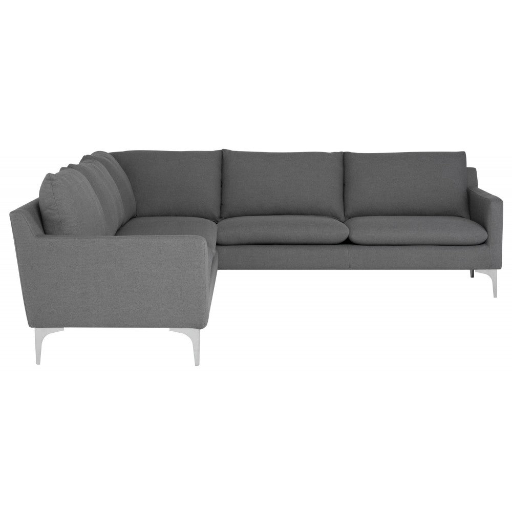 Anders Slate Gray Fabric Sectional Sofa, HGSC646