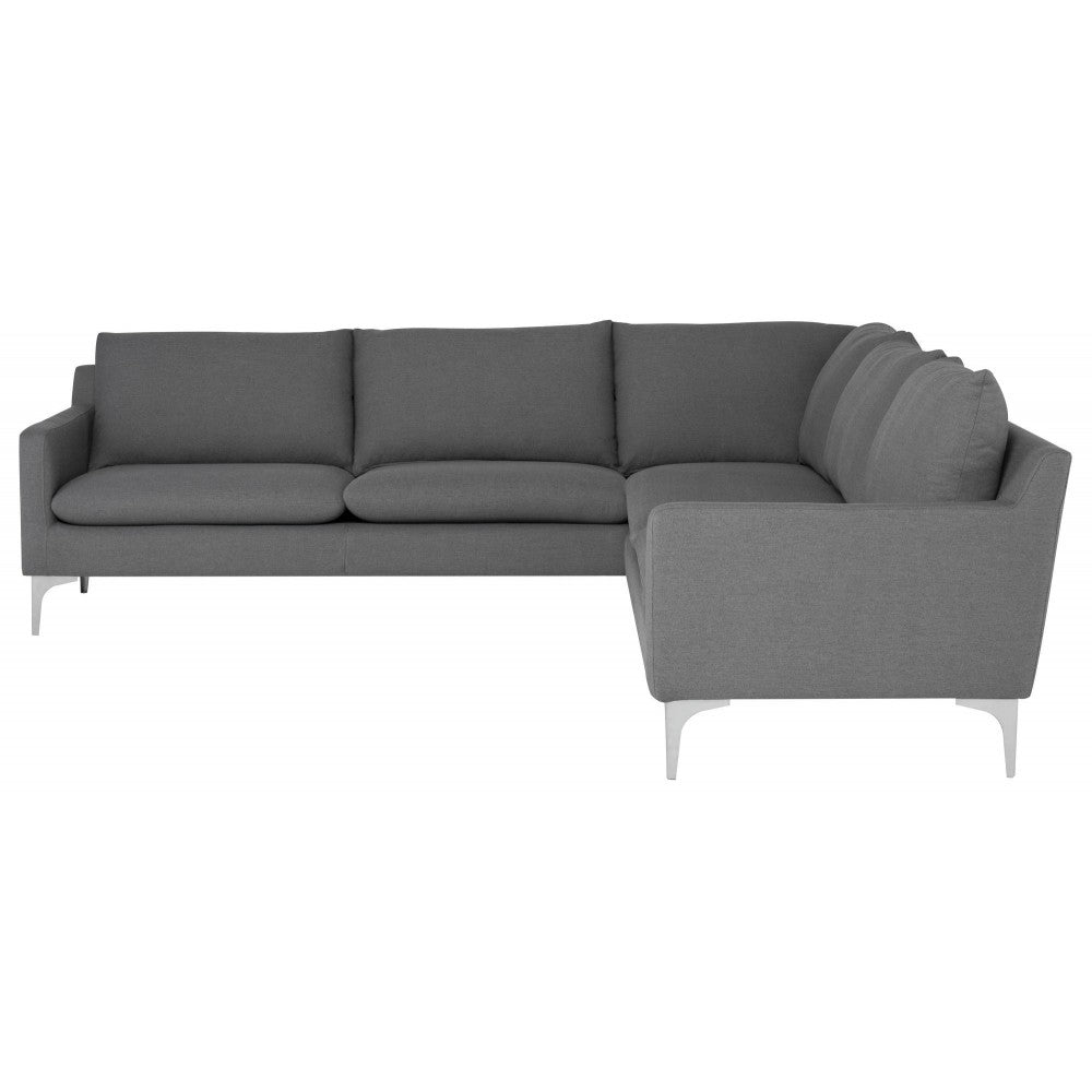Anders Slate Gray Fabric Sectional Sofa, HGSC646