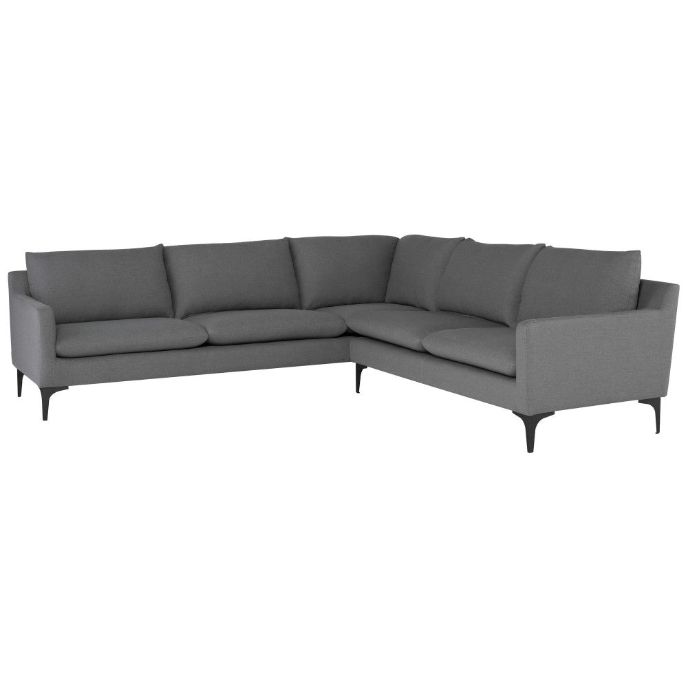 Anders Slate Gray Fabric Sectional Sofa, HGSC669