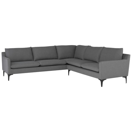 Anders Slate Gray Fabric Sectional Sofa, HGSC669