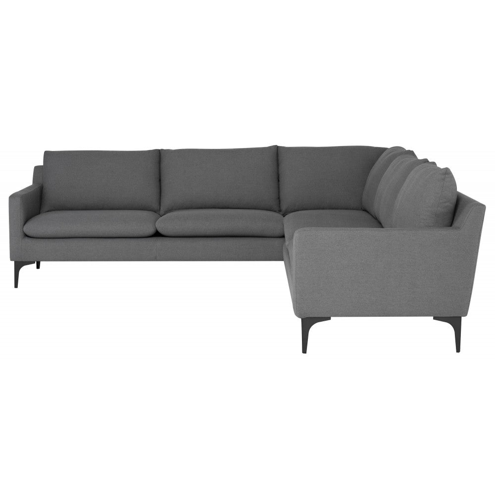 Anders Slate Gray Fabric Sectional Sofa, HGSC669