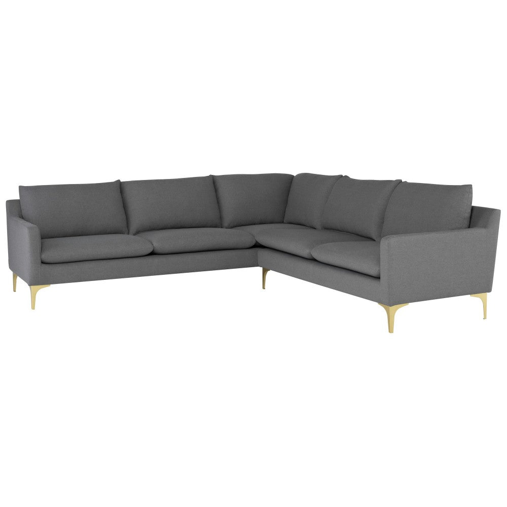 Anders Slate Gray Fabric Sectional Sofa, HGSC831