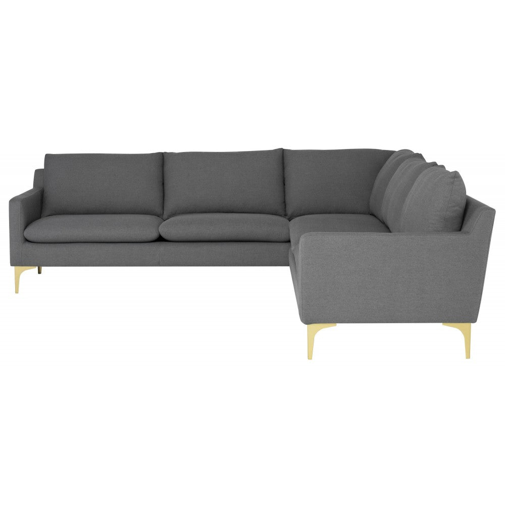 Anders Slate Gray Fabric Sectional Sofa, HGSC831