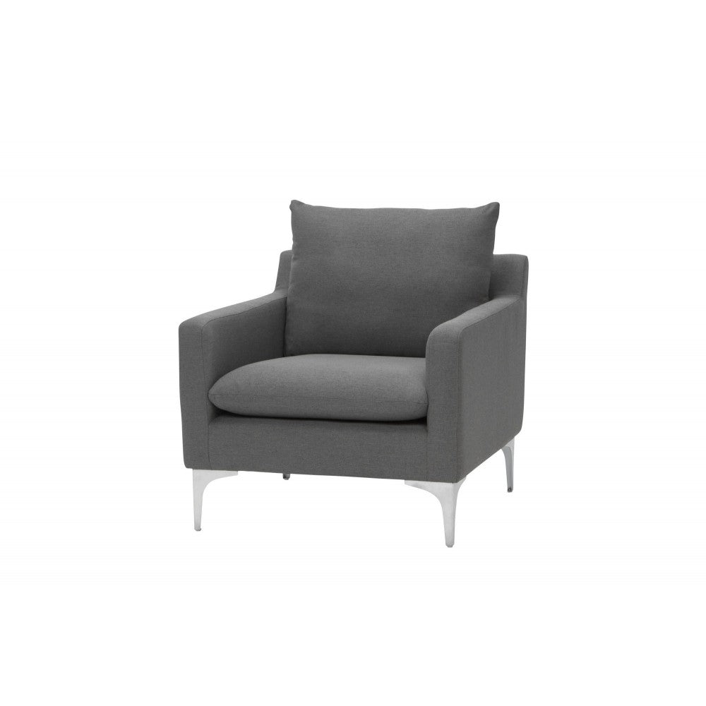 Anders Slate Gray Fabric Single Seat Sofa, HGSC107