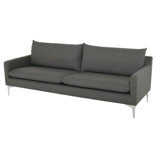 Anders Slate Gray Fabric Triple Seat Sofa, HGSC110