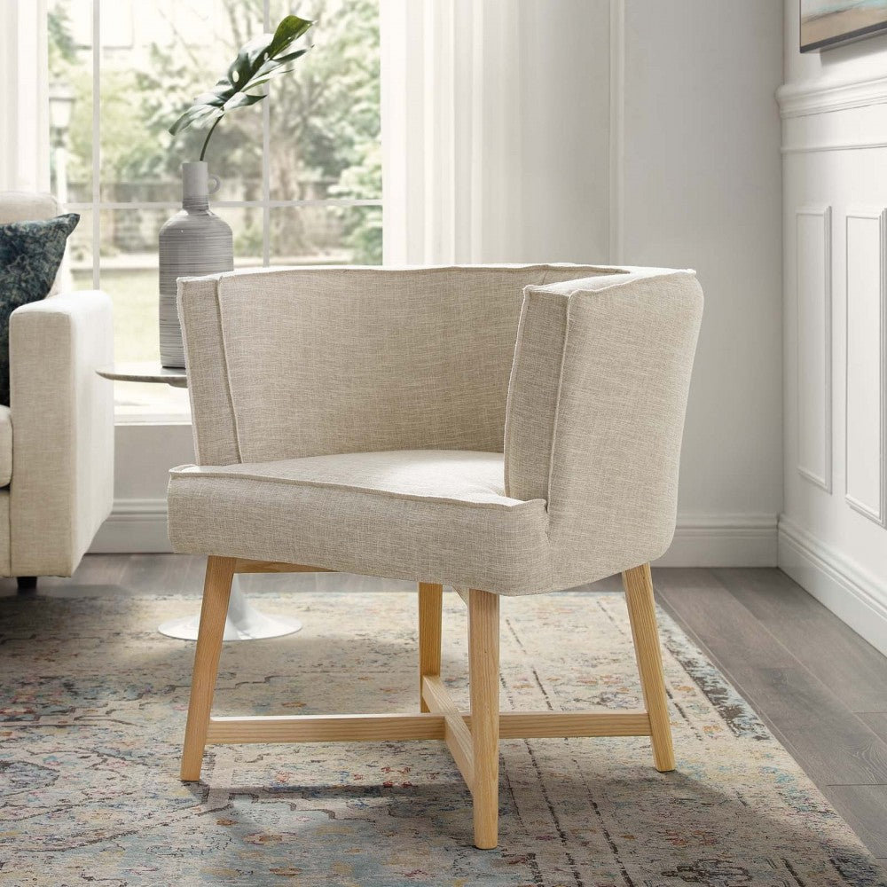 Anders Upholstered Fabric Accent Chair, Beige