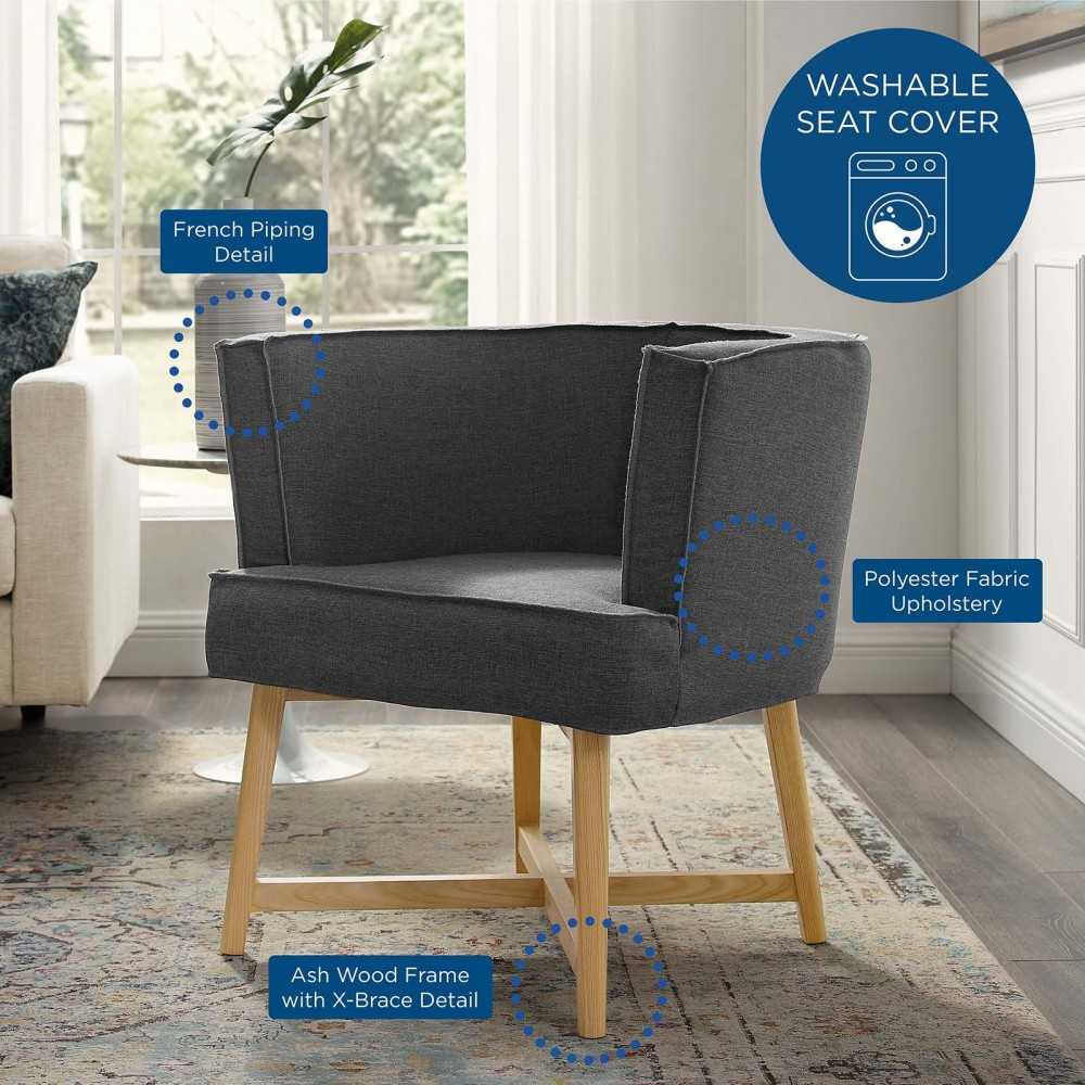 Anders Upholstered Fabric Accent Chair, Gray