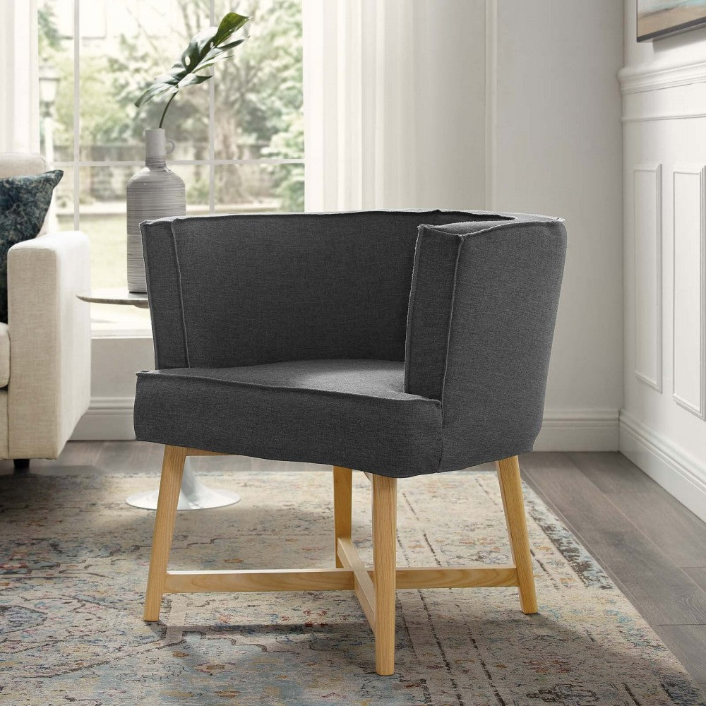 Anders Upholstered Fabric Accent Chair, Gray