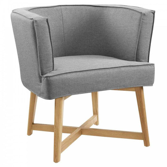 Anders Upholstered Fabric Accent Chair, Light Gray