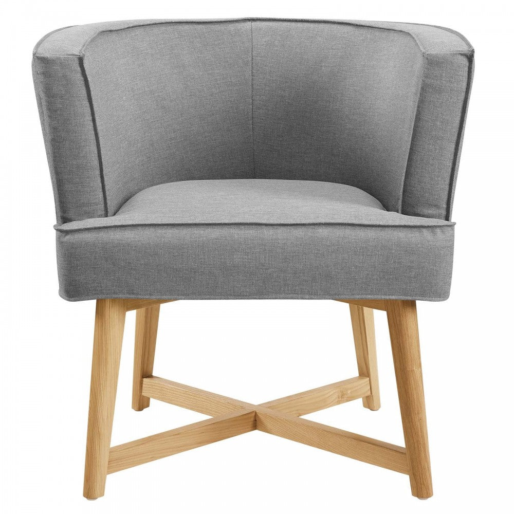 Anders Upholstered Fabric Accent Chair, Light Gray