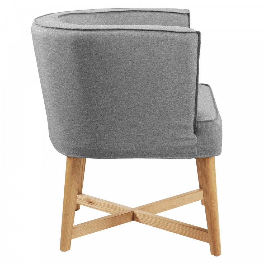 Anders Upholstered Fabric Accent Chair, Light Gray