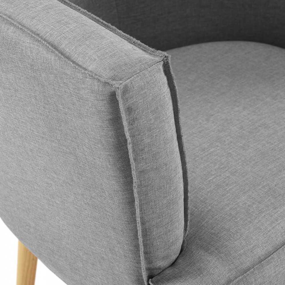 Anders Upholstered Fabric Accent Chair, Light Gray