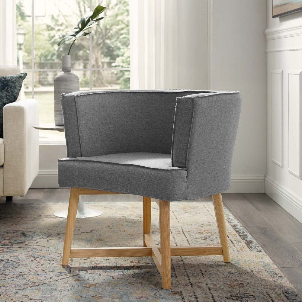 Anders Upholstered Fabric Accent Chair, Light Gray