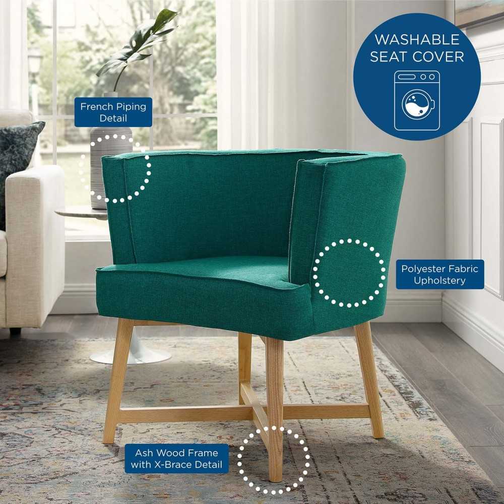 Anders Upholstered Fabric Accent Chair, Teal
