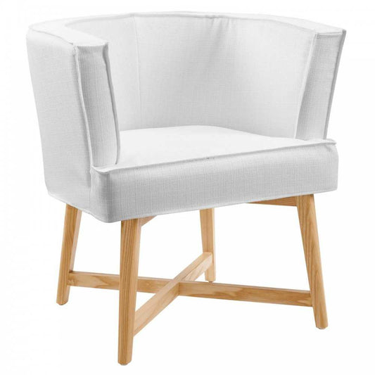 Anders Upholstered Fabric Accent Chair, White