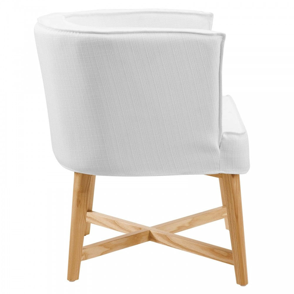 Anders Upholstered Fabric Accent Chair, White