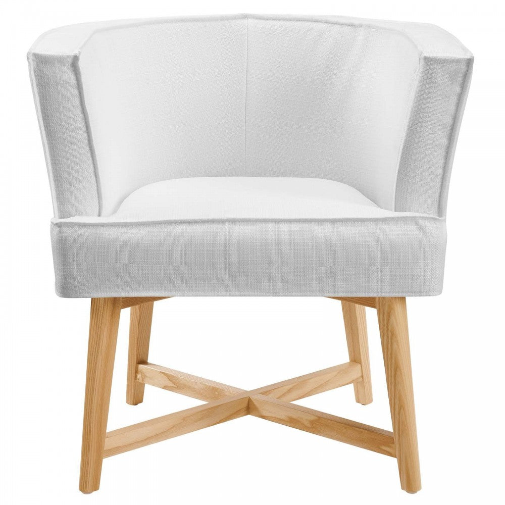 Anders Upholstered Fabric Accent Chair, White