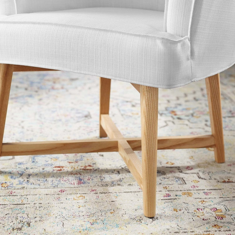 Anders Upholstered Fabric Accent Chair, White