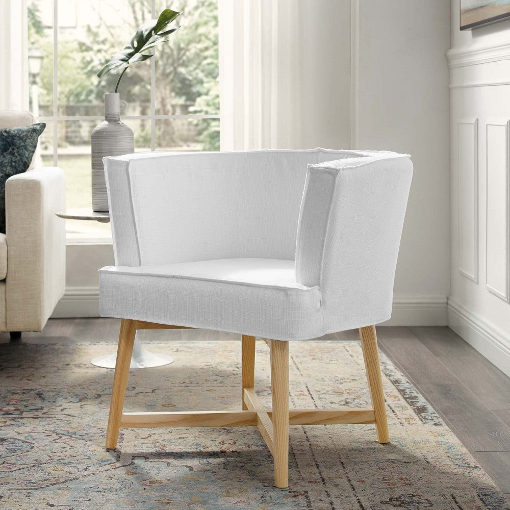 Anders Upholstered Fabric Accent Chair, White