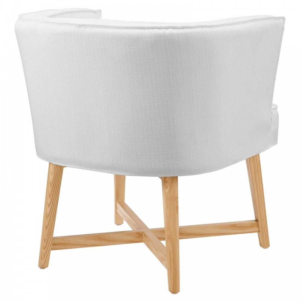 Anders Upholstered Fabric Accent Chair, White