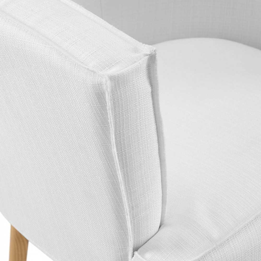 Anders Upholstered Fabric Accent Chair, White