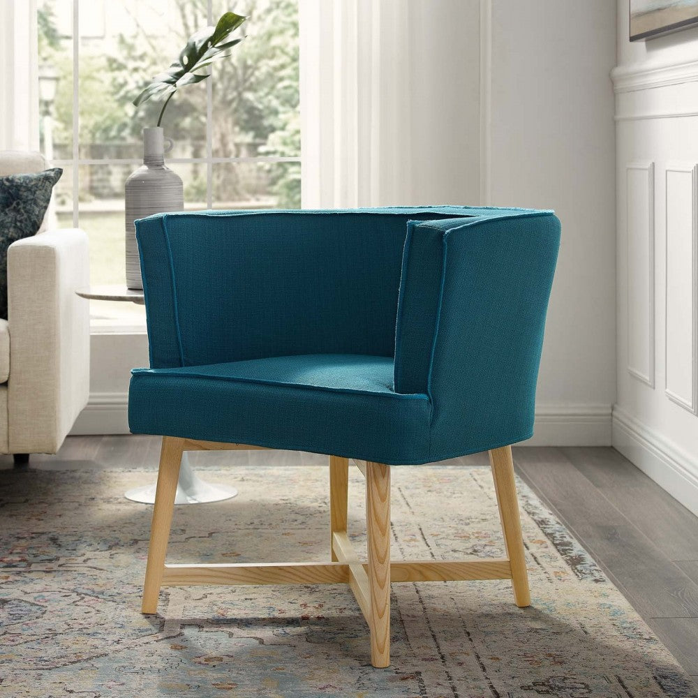 Anders Upholstered Fabric Accent Chair, Azure