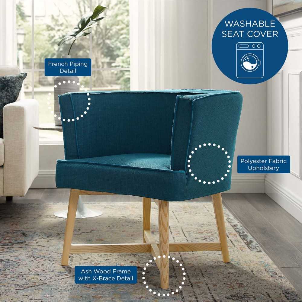 Anders Upholstered Fabric Accent Chair, Azure