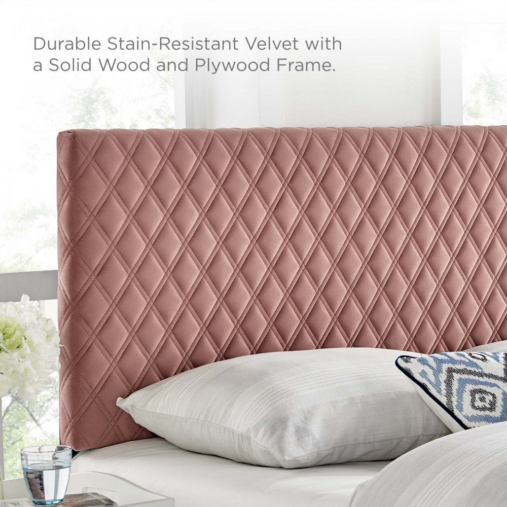 Angela Full/Queen Performance Velvet Headboard, Dusty Rose