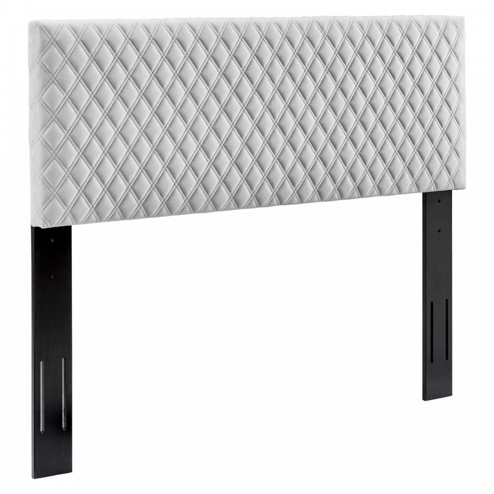 Angela Full/Queen Performance Velvet Headboard, Light Gray