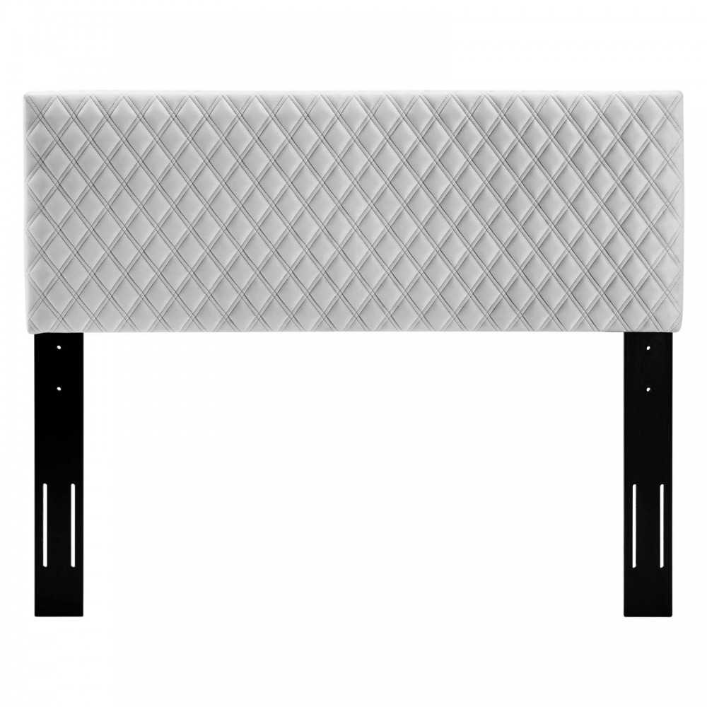 Angela Full/Queen Performance Velvet Headboard, Light Gray