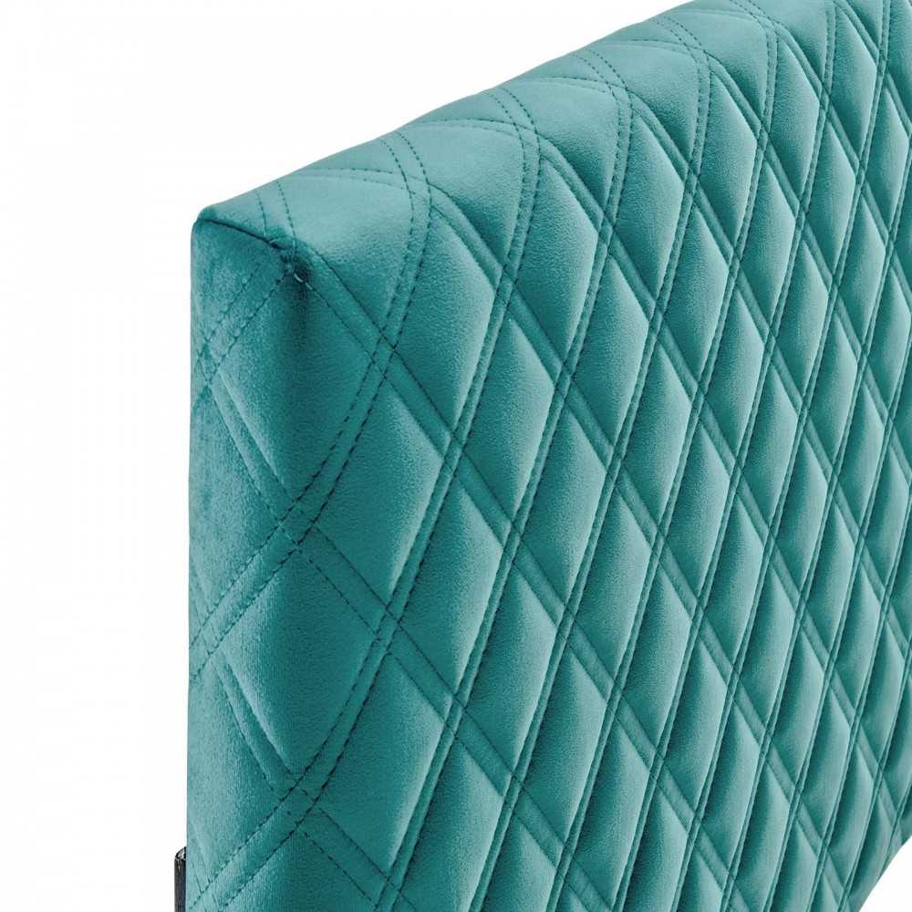 Angela Full/Queen Performance Velvet Headboard, Teal