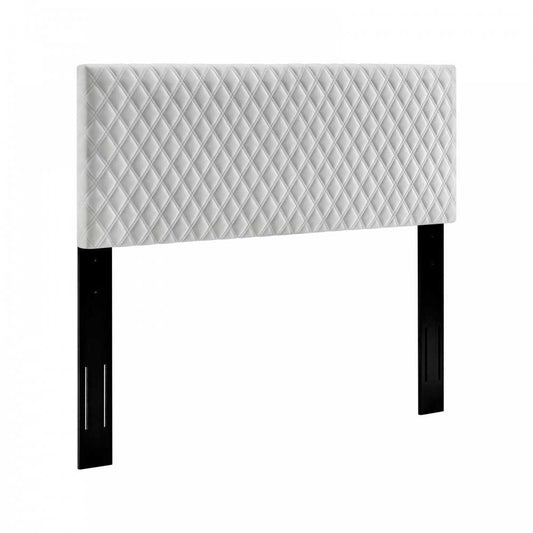 Angela Full/Queen Performance Velvet Headboard, White