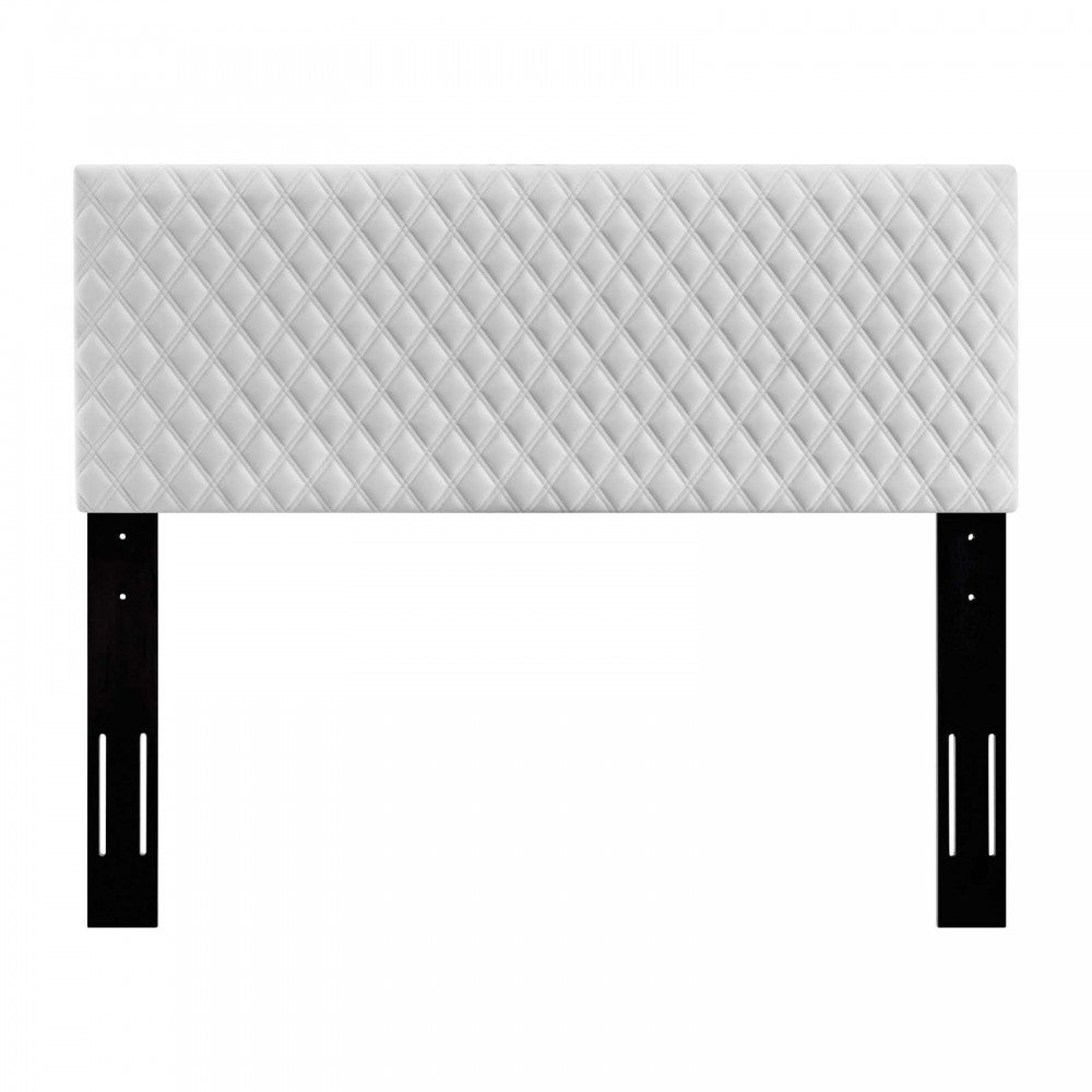 Angela Full/Queen Performance Velvet Headboard, White