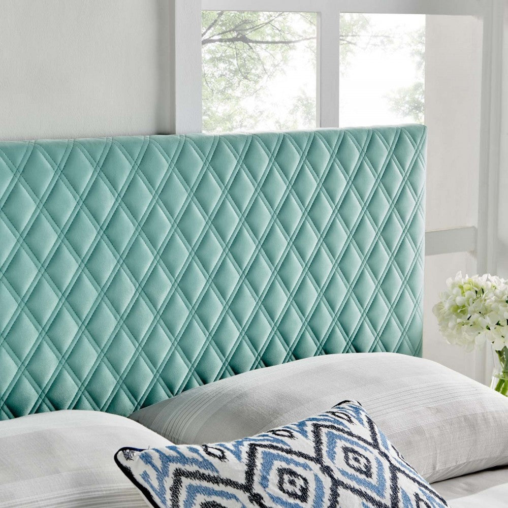 Angela King Performance Velvet Headboard, Mint