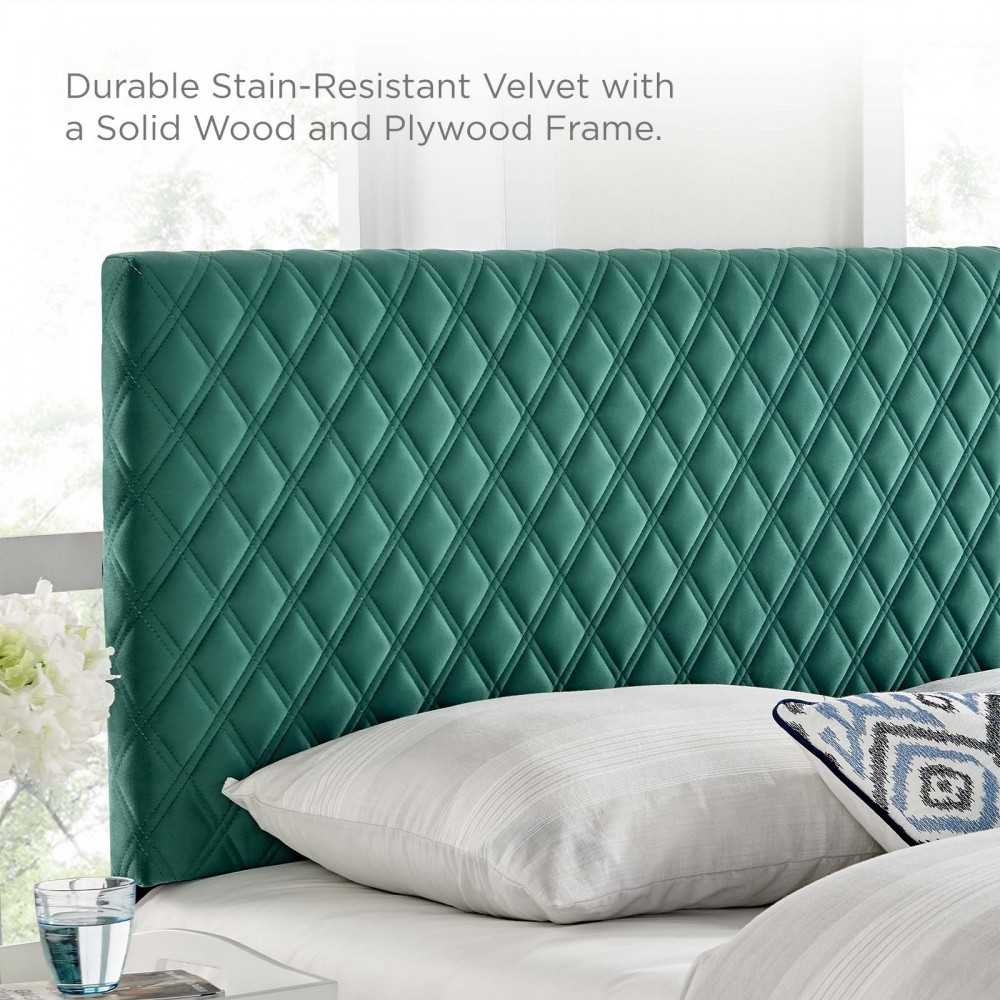 Angela King Performance Velvet Headboard, Teal